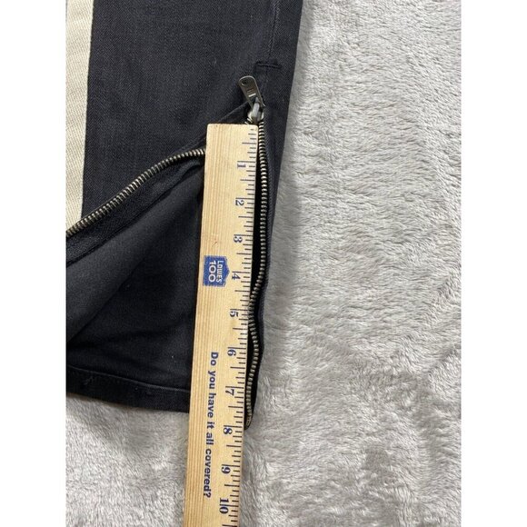 mnml Black Skinny Jeans with White Side Stripe & Ankle Zippers | Button-Fly | 31 - Picture 6 of 16